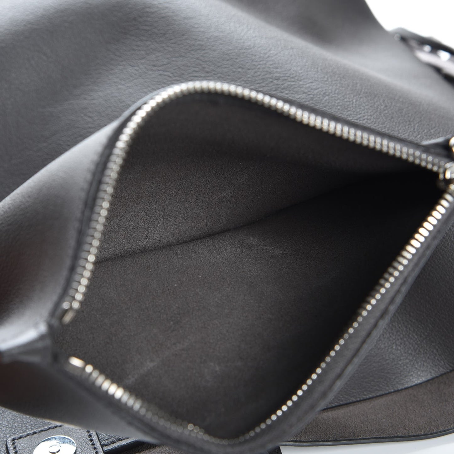 Calfskin Large Fringe Shopping Tote Dark Grey