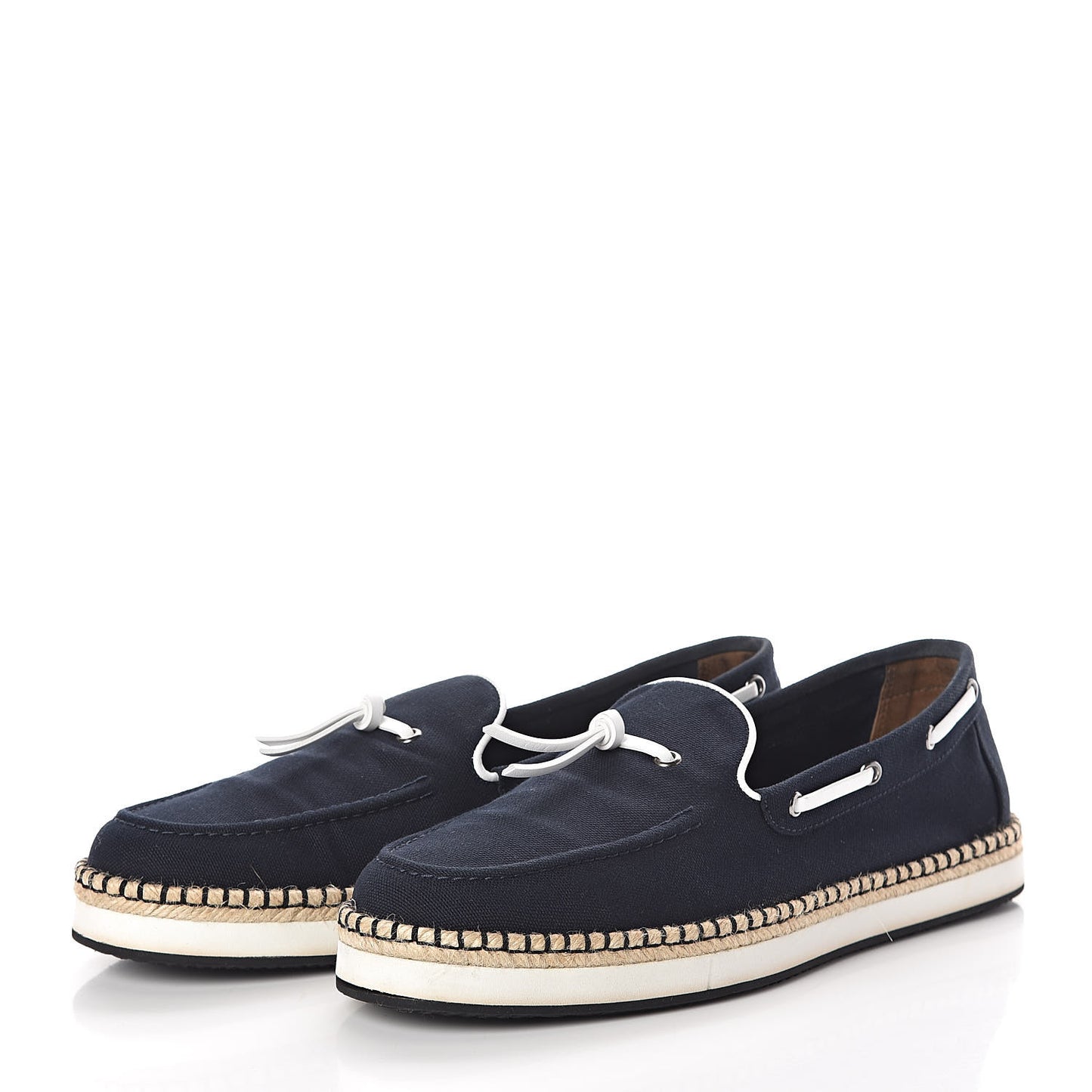 Cotton Canvas Mens Optimiste Moccasin Loafers 43 Navy