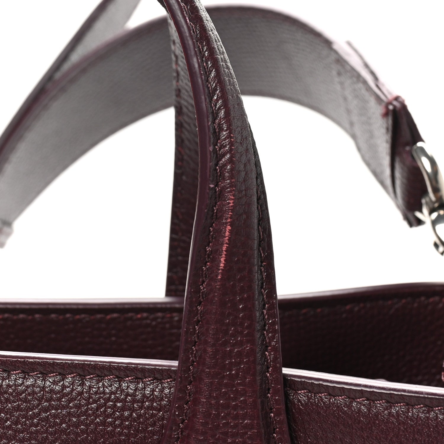 Burberry Grainy Calfskin House Check Medium Banner Tote Mahogany Red 10 of 11