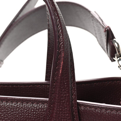Burberry Grainy Calfskin House Check Medium Banner Tote Mahogany Red 10 of 11