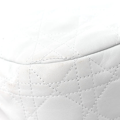 Christian Dior Lambskin Cannage Small Dior Soft Hobo White 10 of 17