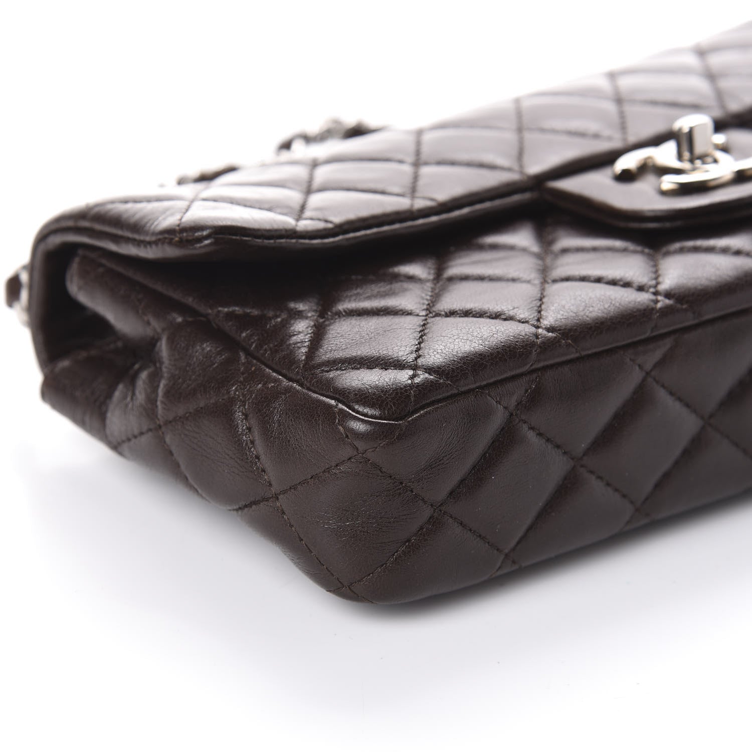 Chanel Lambskin Quilted East West Flap Brown 9 of 10