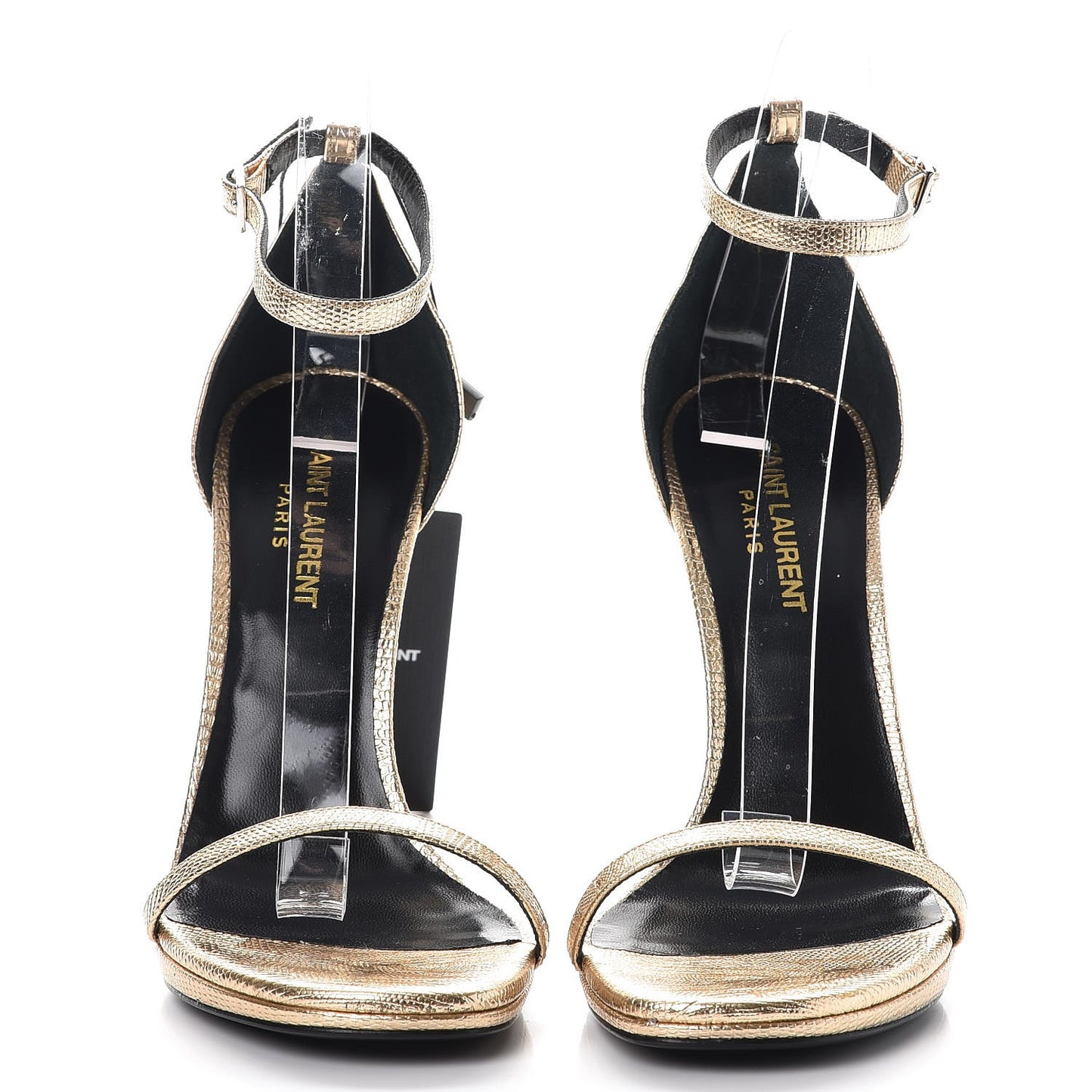 Metallic Calfskin Jane 110 Ankle Strap Sandals 37.5 Gold