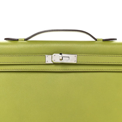 Hermes Swift Kelly Longue Clutch Pochette Vert Anis 8 of 11