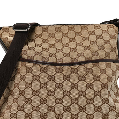 Gucci Monogram Calfskin Perforated Medium Flat Messenger Bag Dark Brown 8 of 10