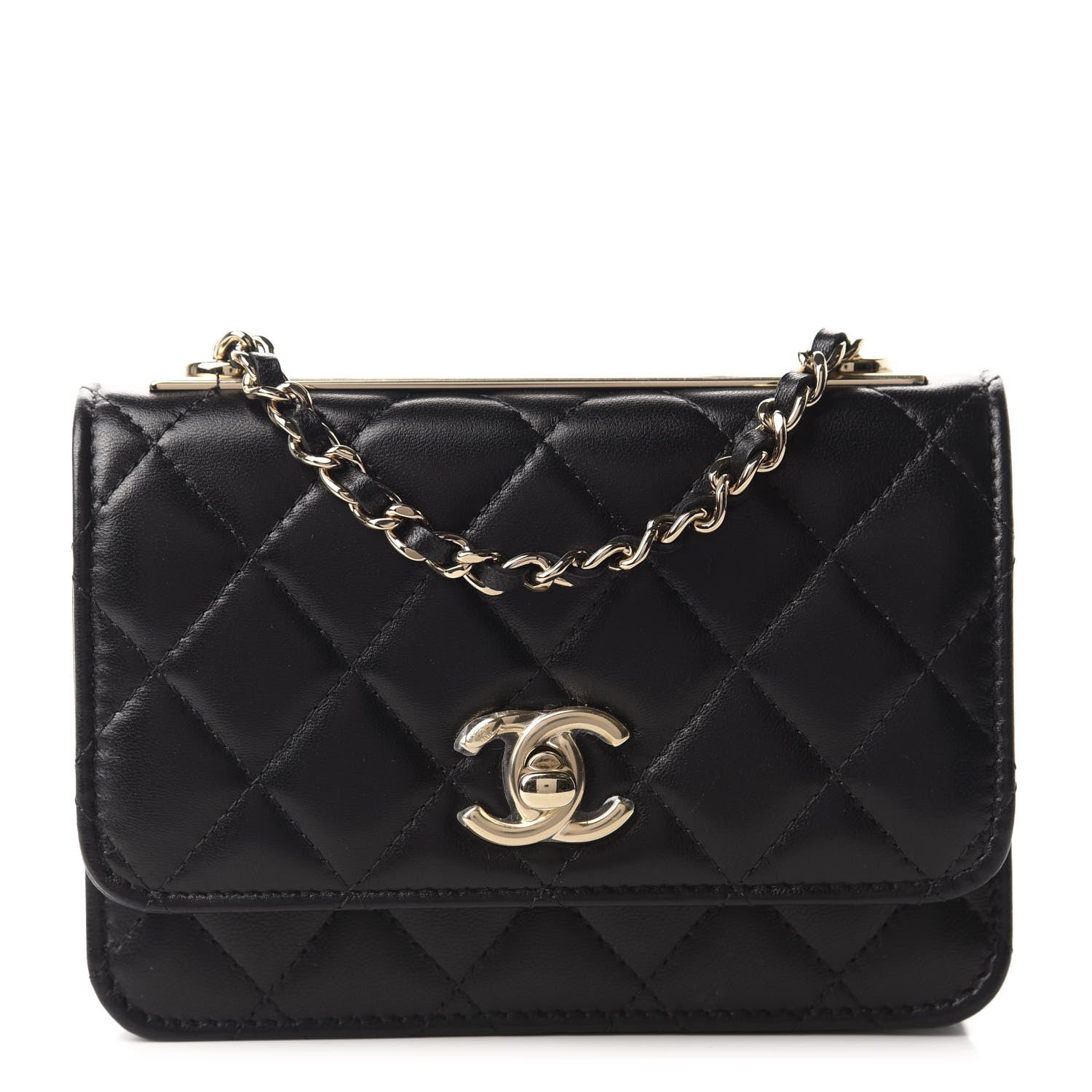 Chanel Lambskin Quilted Mini Trendy CC Wallet On Chain WOC Black 1 of 11
