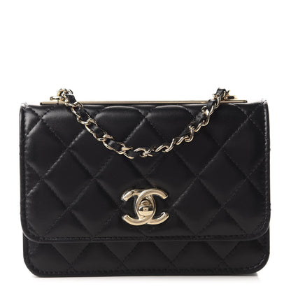 Chanel Lambskin Quilted Mini Trendy CC Wallet On Chain WOC Black 1 of 11
