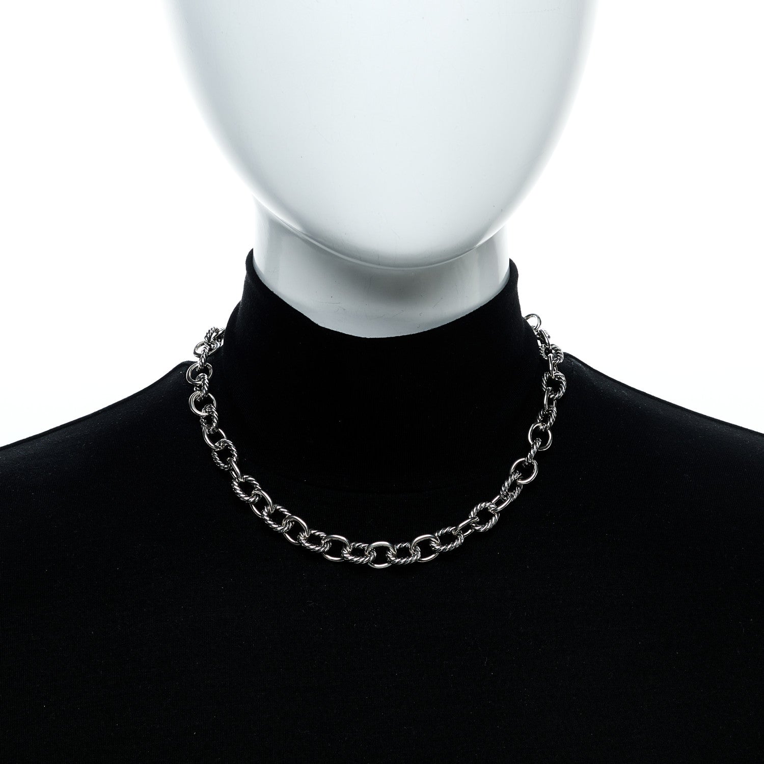 David Yurman Sterling Silver 10mm Medium Oval Link Necklace 2 of 5
