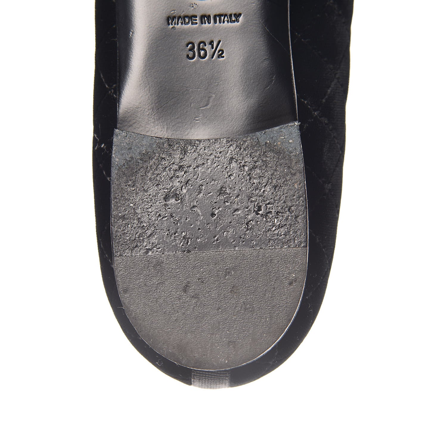 Chanel Velvet Lambskin Cap Toe Ballerina Flats 36.5 Black 11 of 15