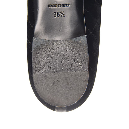 Chanel Velvet Lambskin Cap Toe Ballerina Flats 36.5 Black 11 of 15