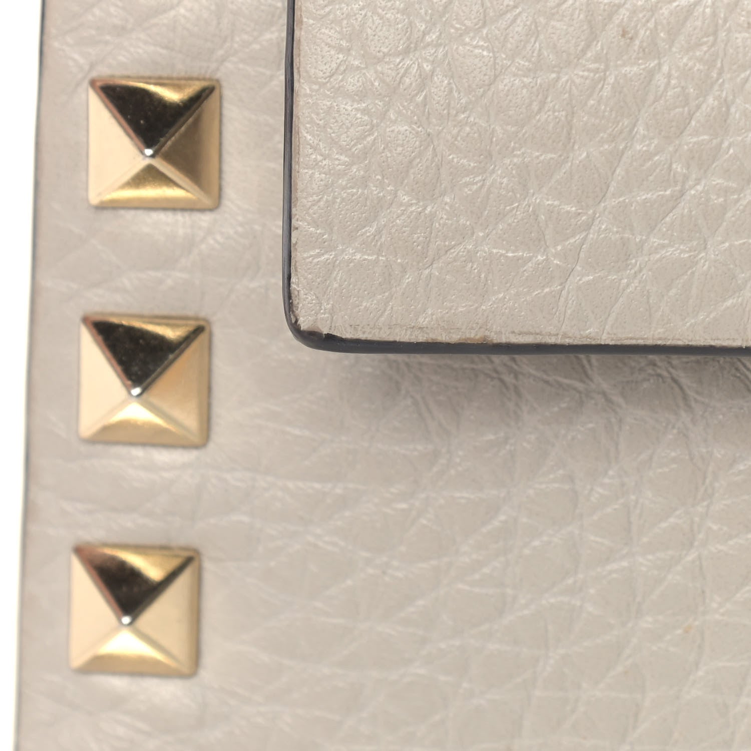Valentino Garavani Pebbled Calfskin Small Rockstud Overlay Flap Shoulder Bag Opal Grey 10 of 11