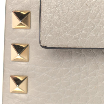 Valentino Garavani Pebbled Calfskin Small Rockstud Overlay Flap Shoulder Bag Opal Grey 10 of 11