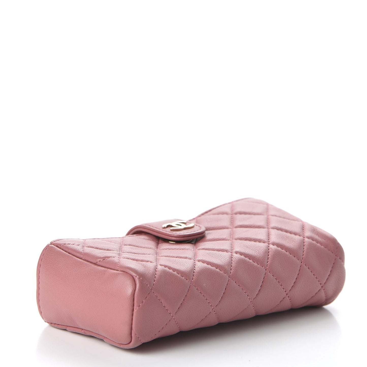 Lambskin Quilted Valentine Charms Mini Phone Holder Crossbody Pink