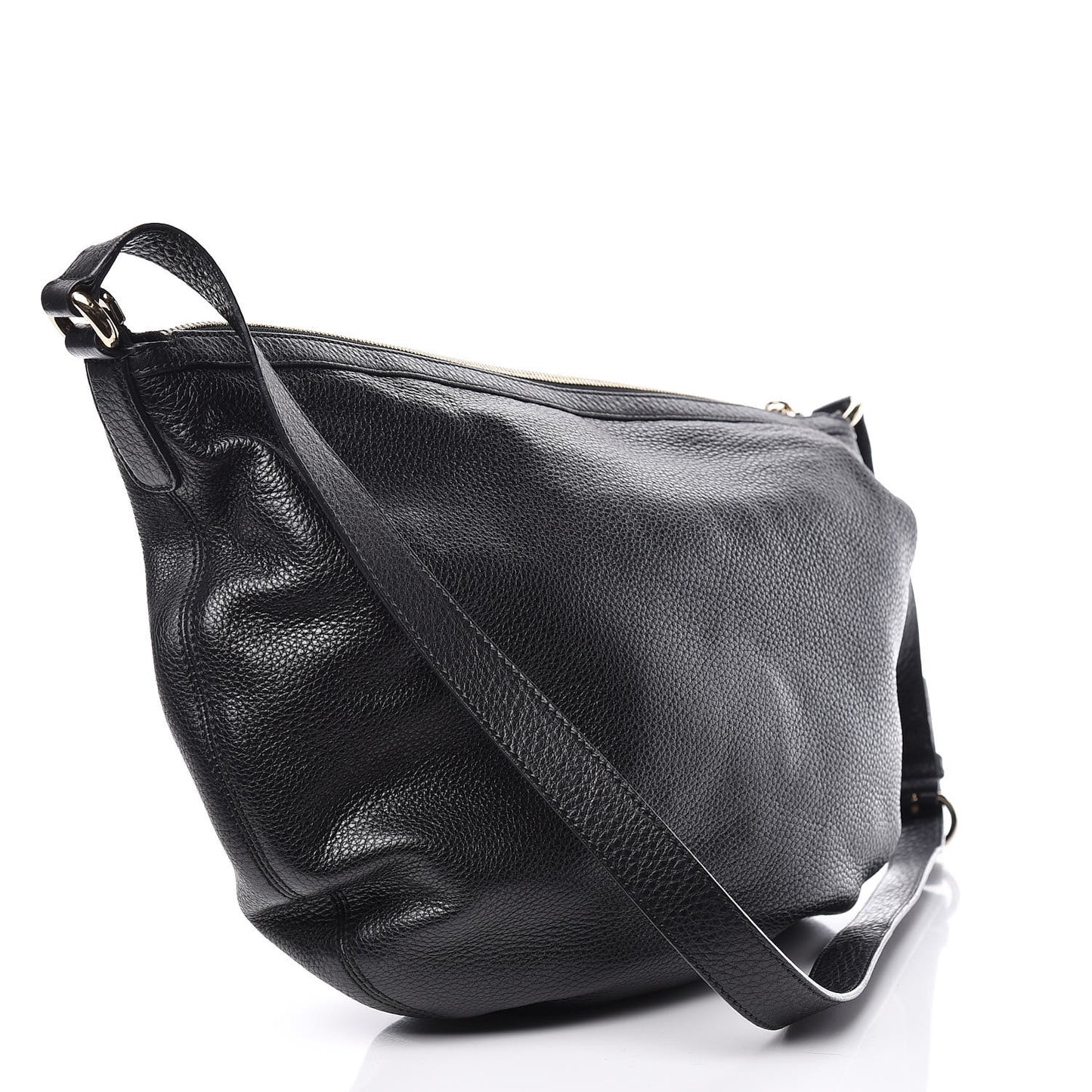 Pebbled Calfskin Medium Soho Hobo Black