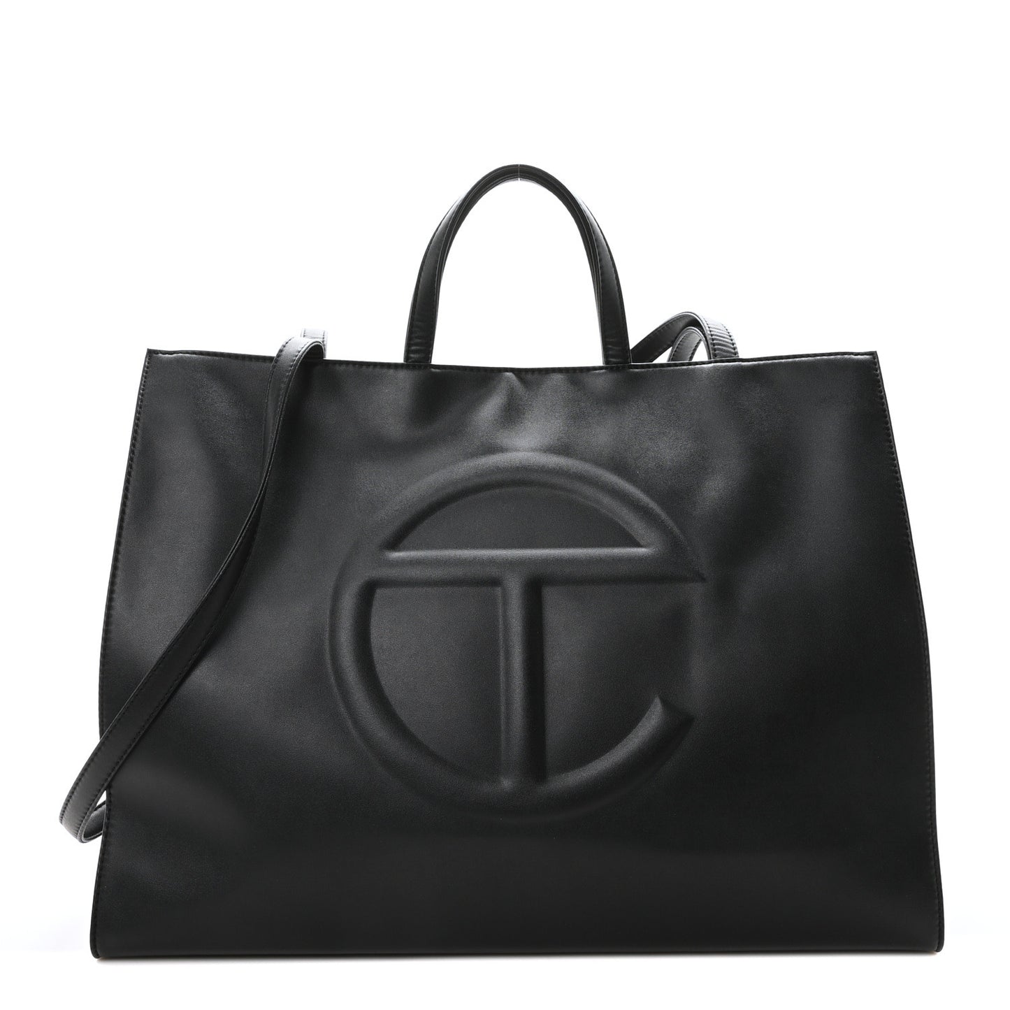 Vegan Leather Large Shopping Bag Black