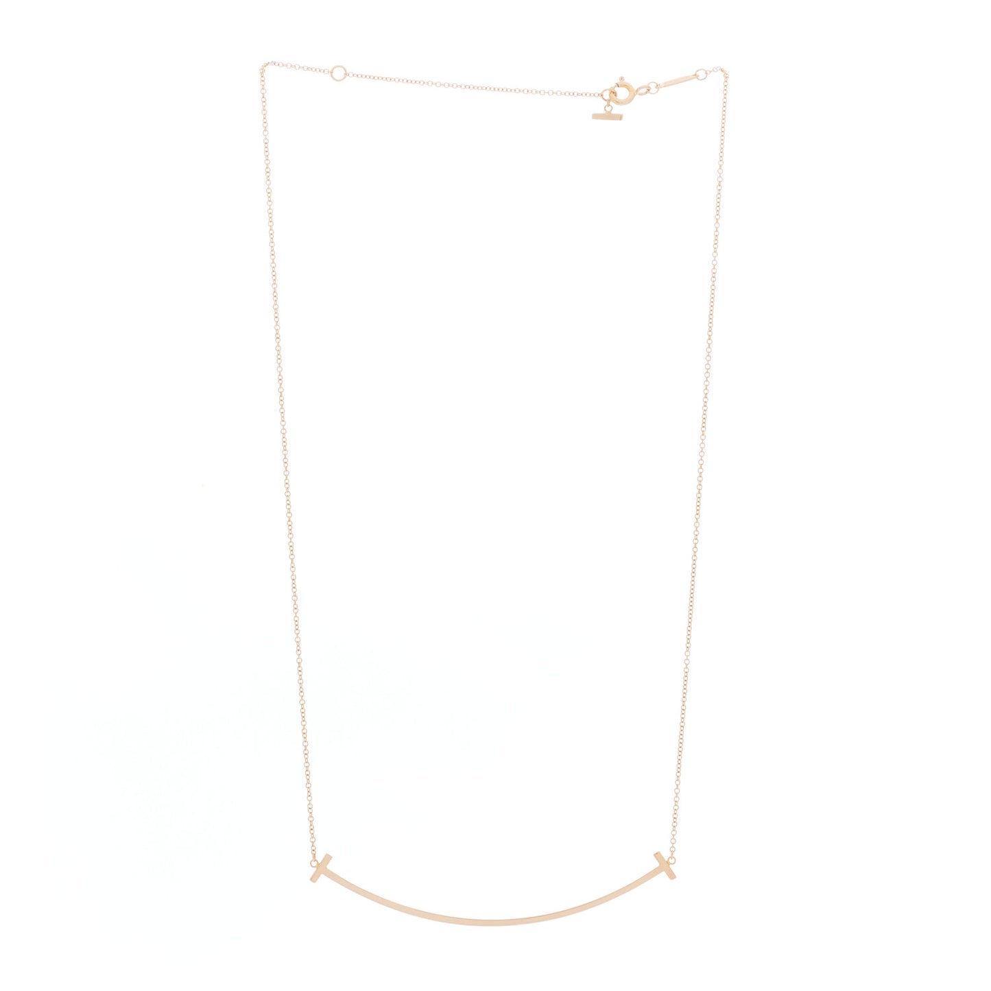 18K Rose Gold Large T Smile Pendant Necklace