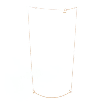 Tiffany 18K Rose Gold Large T Smile Pendant Necklace 2 of 5