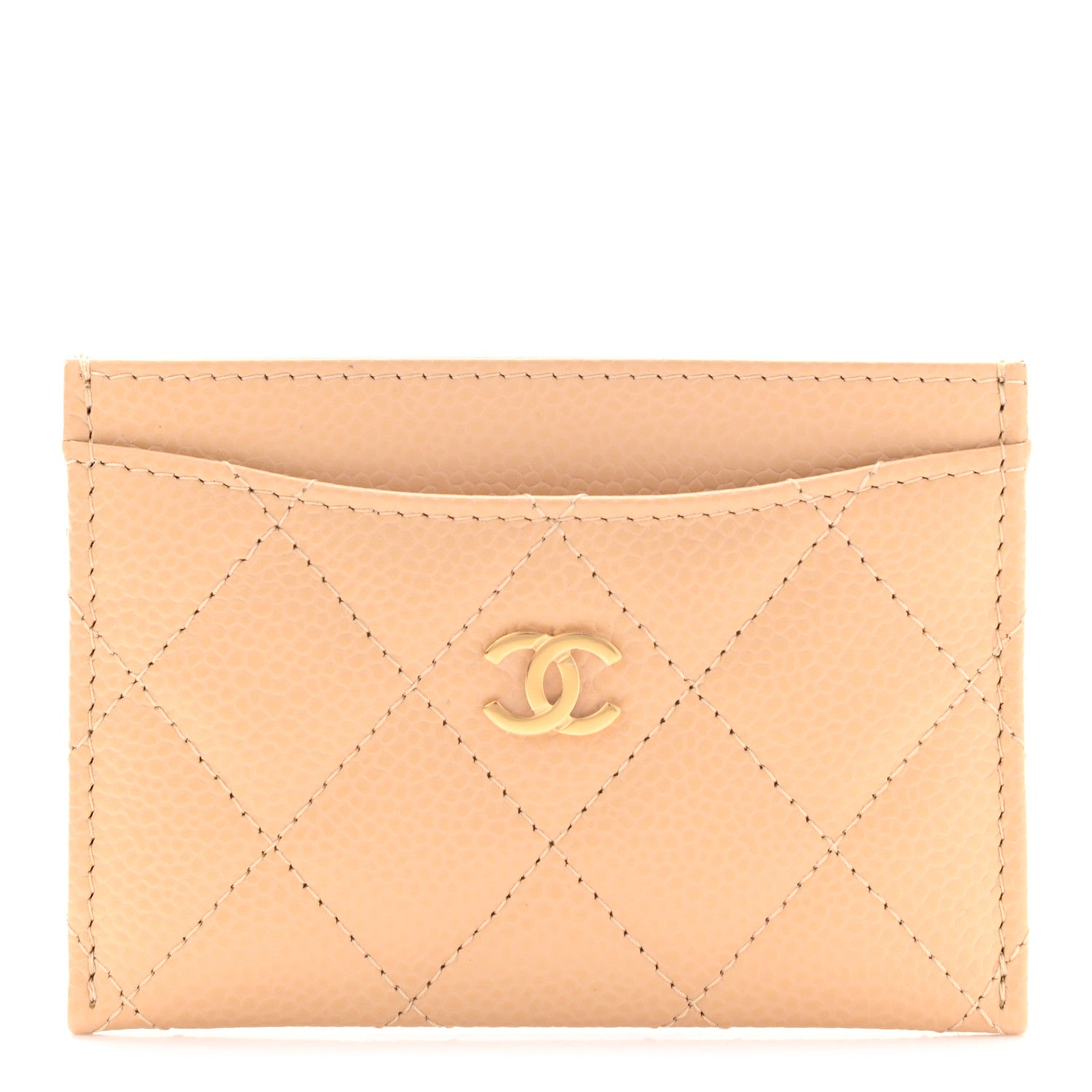 Chanel Caviar Quilted Card Holder Beige 1 of 8