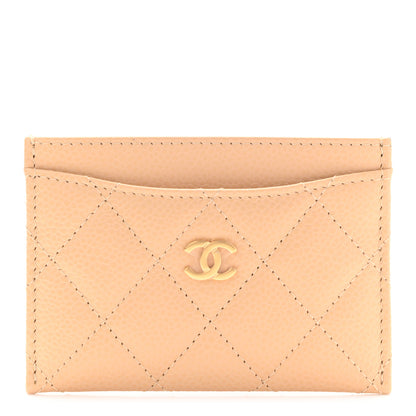 Chanel Caviar Quilted Card Holder Beige 1 of 8