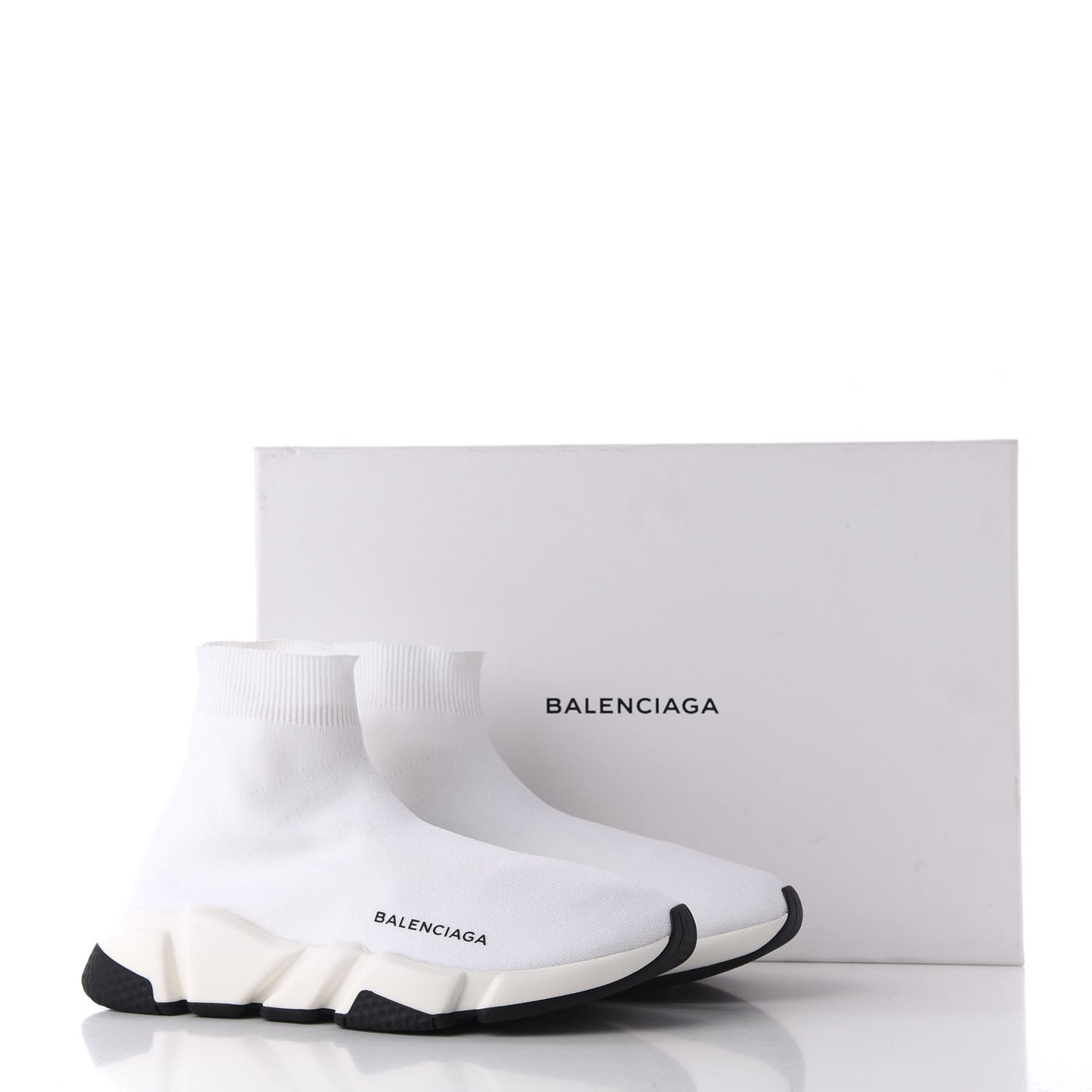 Neoprene Knit Womens Speed Sneakers 38 White Black