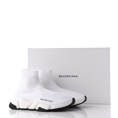 Balenciaga Neoprene Knit Womens Speed Sneakers 38 White Black 9 of 9