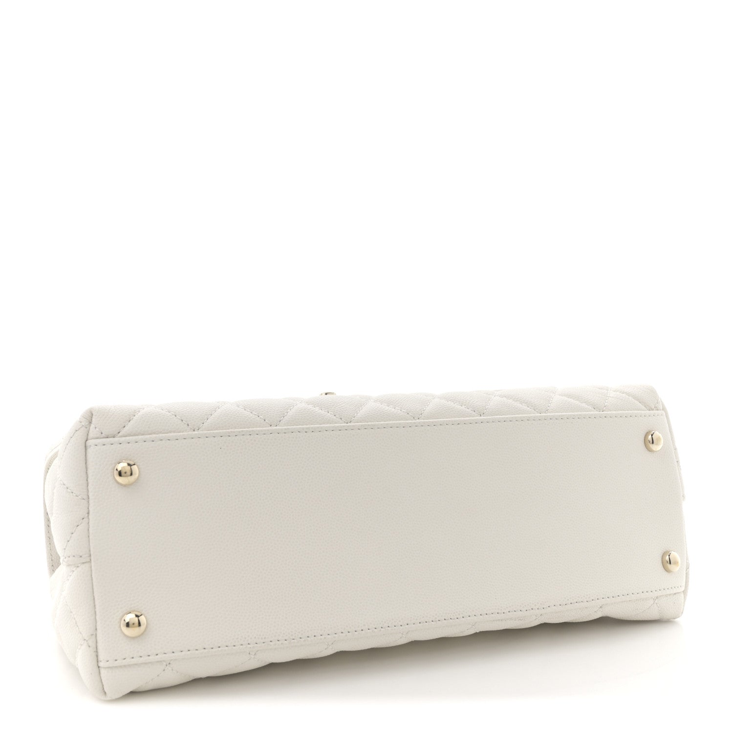 Chanel Caviar Quilted Small Coco Handle Flap White 4 of 12