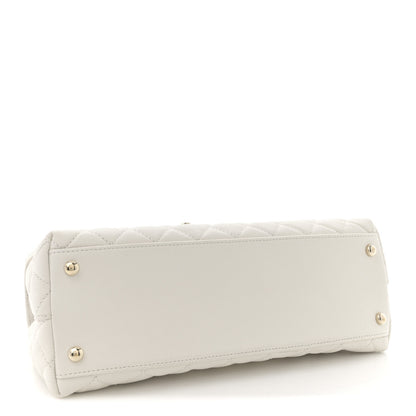 Chanel Caviar Quilted Small Coco Handle Flap White 4 of 12