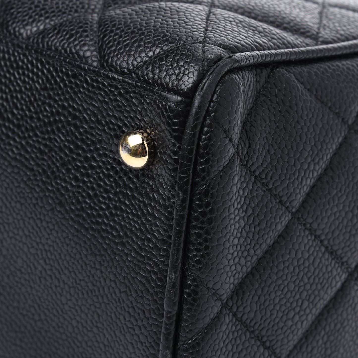 Caviar Quilted Large Bowler Black
