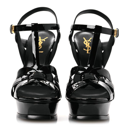Saint Laurent Patent Tribute 105 Platform Sandals 38 Black 3 of 11