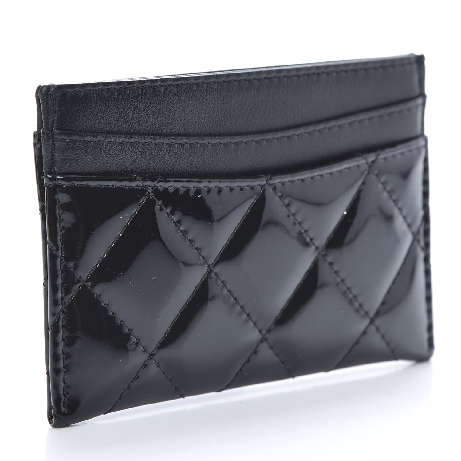 Chanel Patent Calfskin Quilted Card Holder Black 3 of 9
