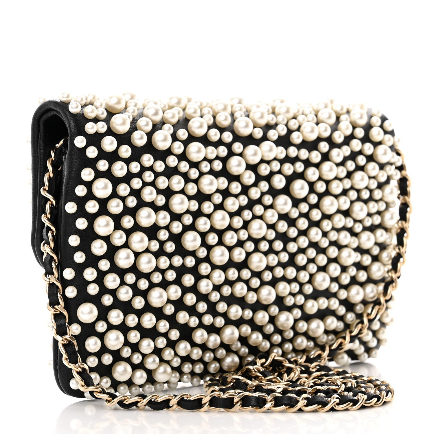 Chanel Lambskin Pearls Flap Black 3 of 13