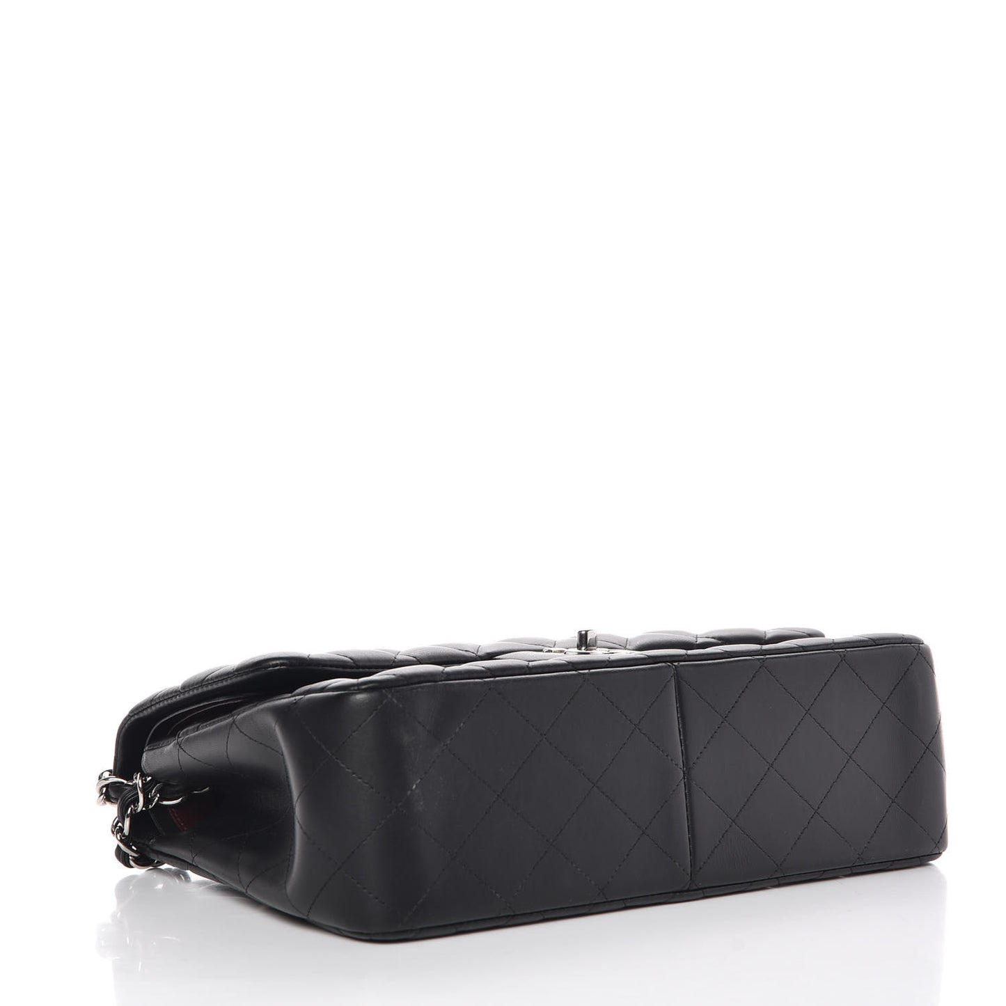 Lambskin Quilted Jumbo Double Flap Black