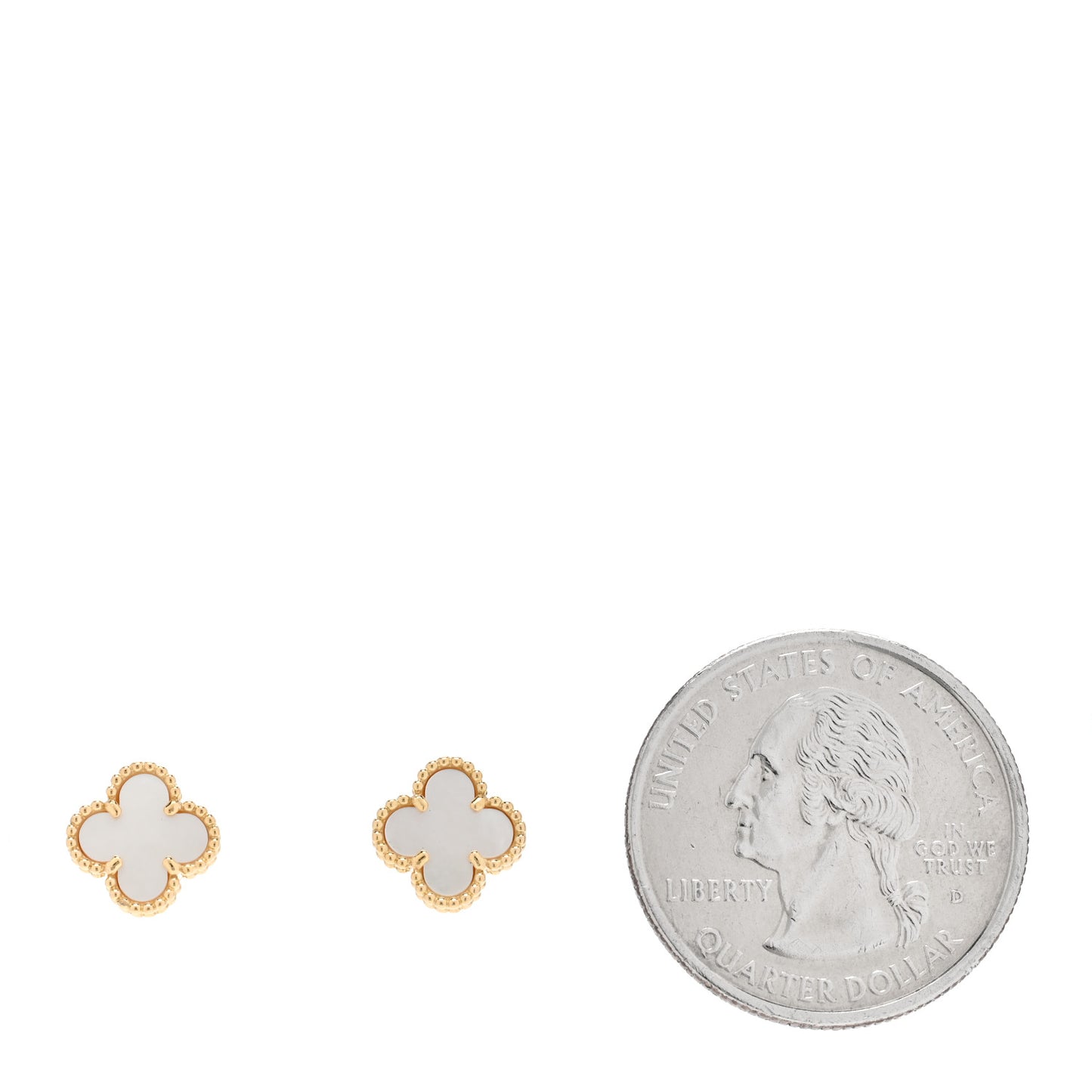 18K Yellow Gold Mother of Pearl Sweet Alhambra Earrings