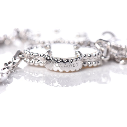 Van Cleef & Arpels 18K White Gold Mother of Pearl 5 Motifs Vintage Alhambra Bracelet 5 of 7