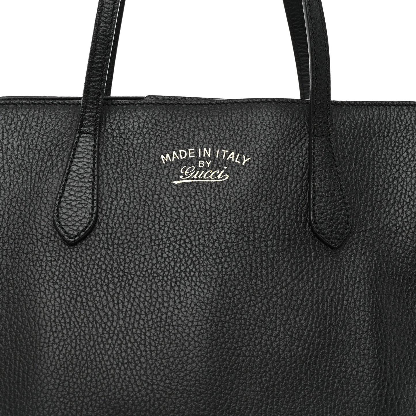 Pebbled Calfskin Small Swing Tote Black