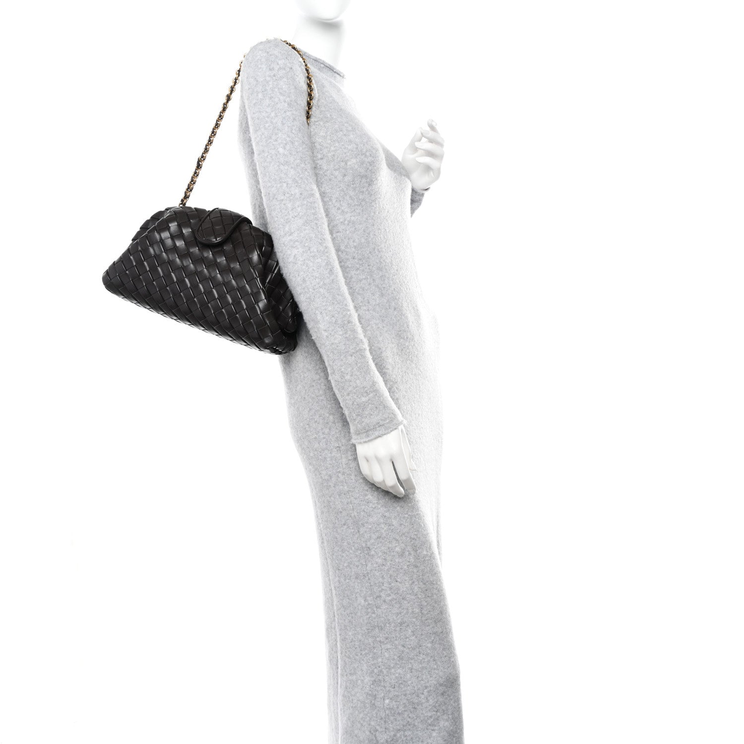 Bottega Veneta Nappa Intrecciato Teen The Lauren 1980 Clutch With Chain Fondant 2 of 9