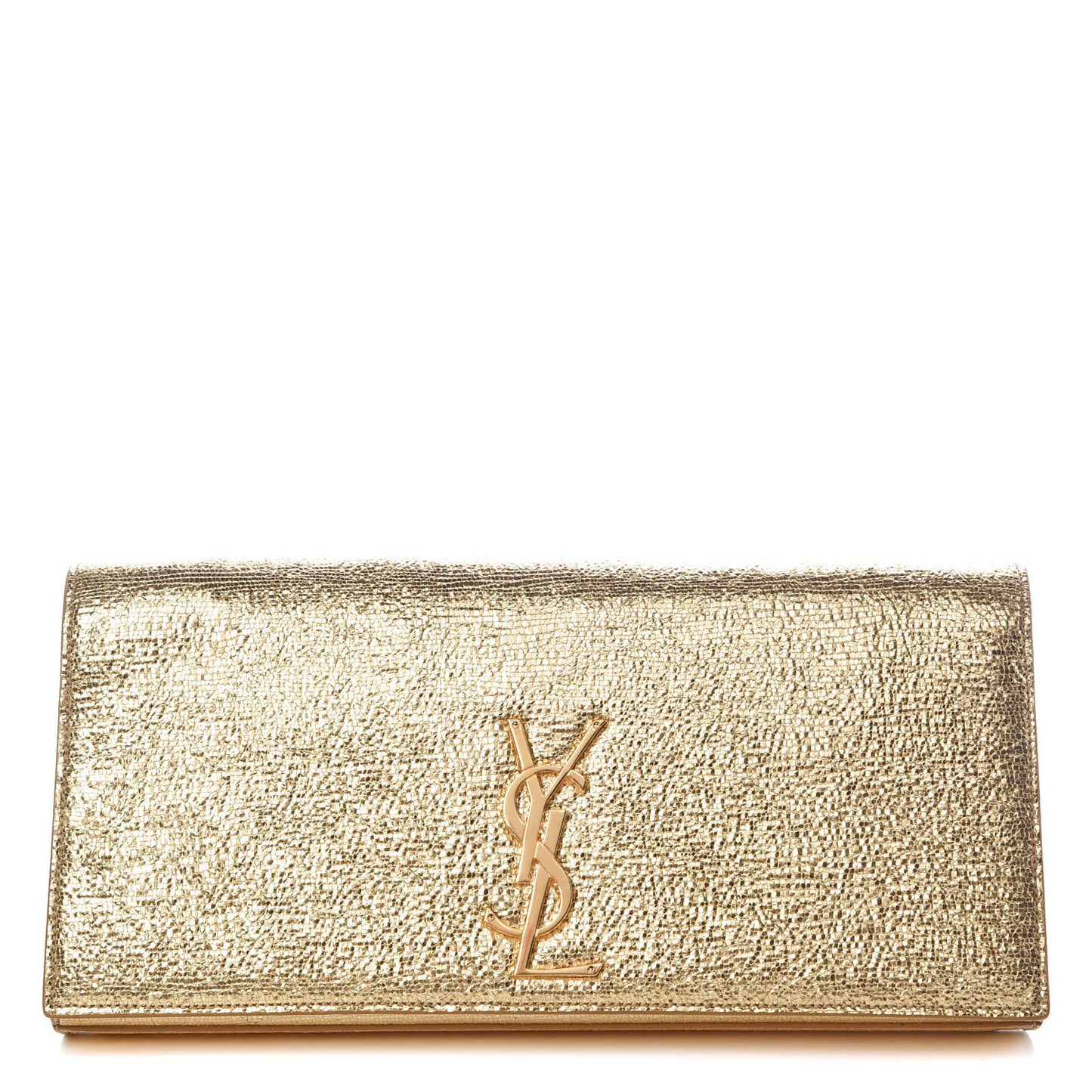 Metallic Calfskin Monogram Cassandre Clutch Gold