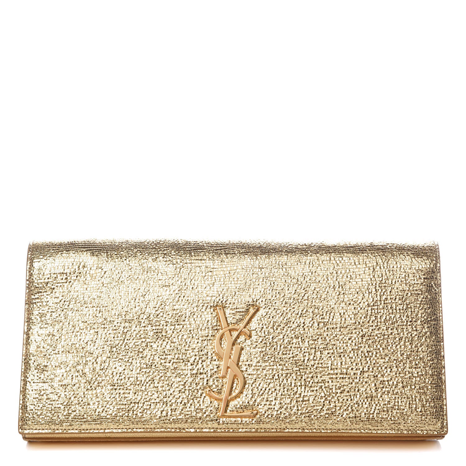 Saint Laurent Metallic Calfskin Monogram Cassandre Clutch Gold 1 of 11