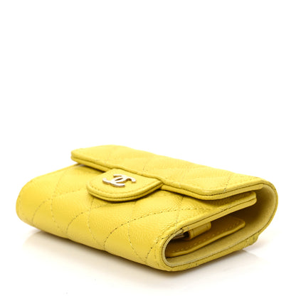 Chanel Caviar Quilted Classic 4 Key Holder Wallet Yellow 8 of 8