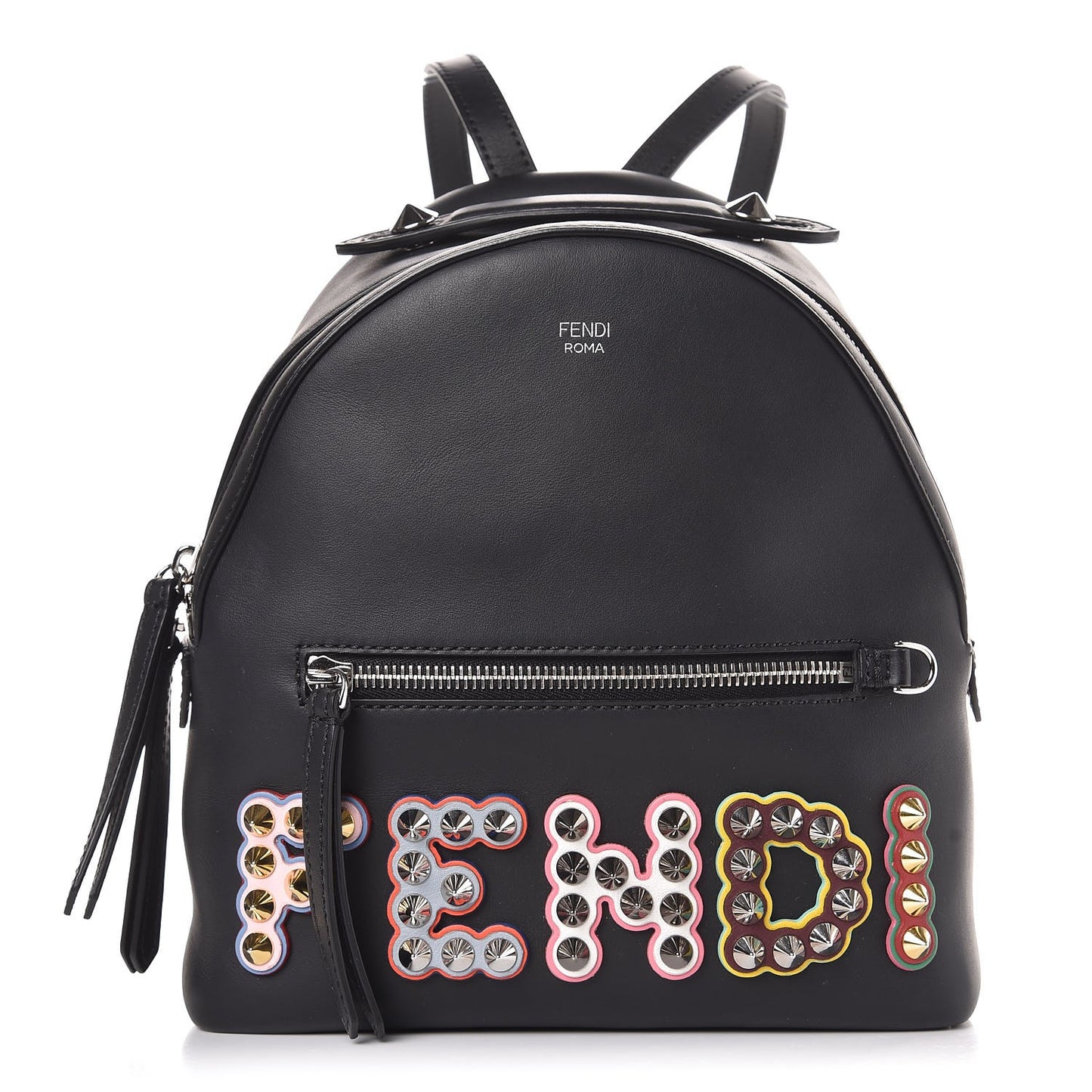 Vitello Century Fun Fair Metal Studded Mini Backpack Black Multicolor