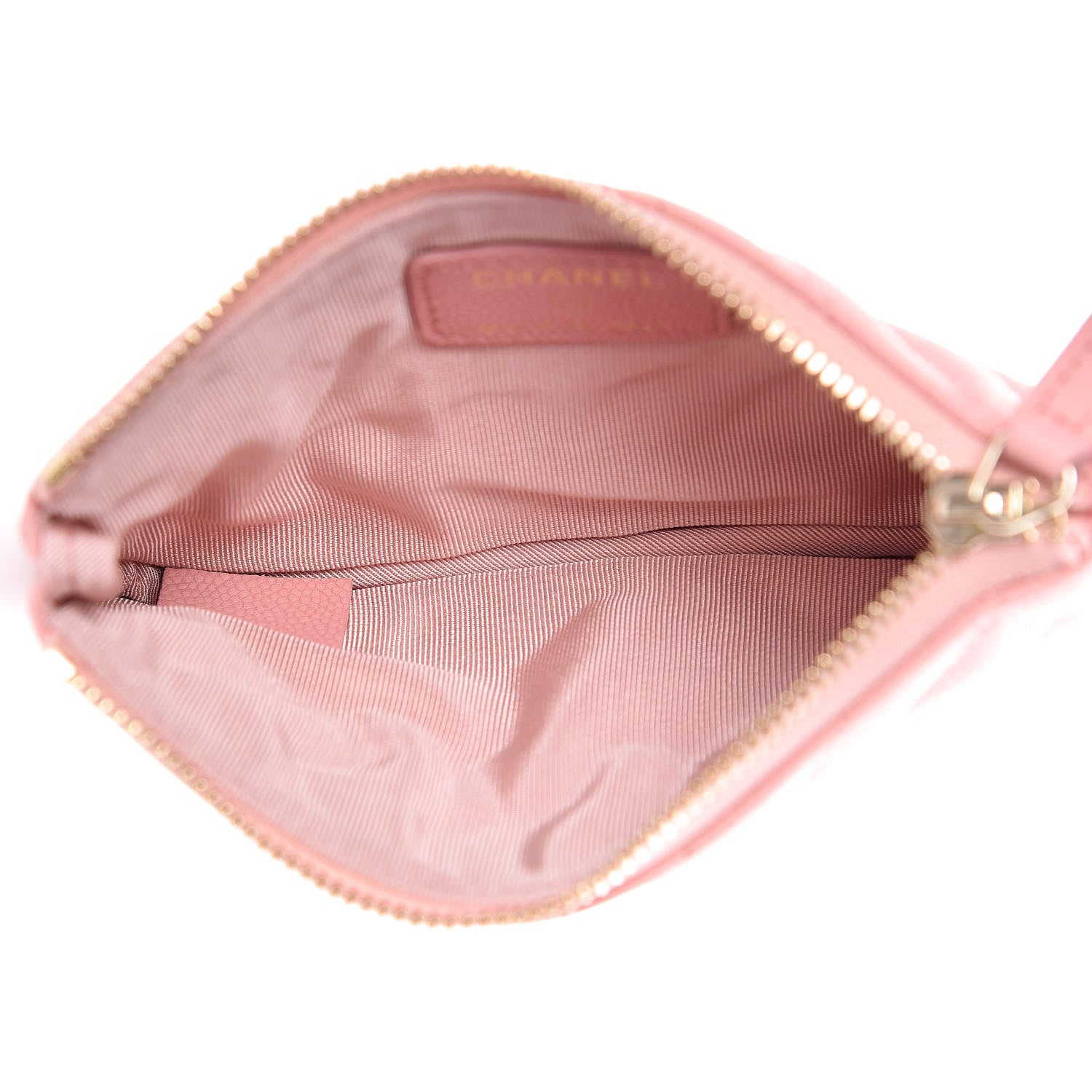 Chanel Caviar Chevron Quilted Small Cosmetic Case Pink 5 of 8