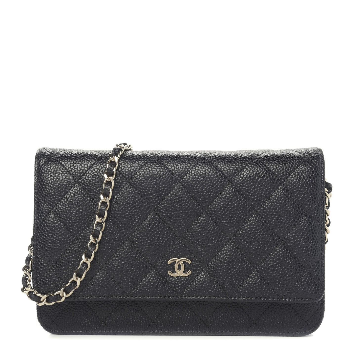 Caviar Quilted Wallet On Chain WOC Black