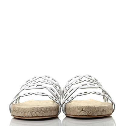 Hermes Nappa Ancone Espadrille Sandals 36 White Naturel 2 of 7