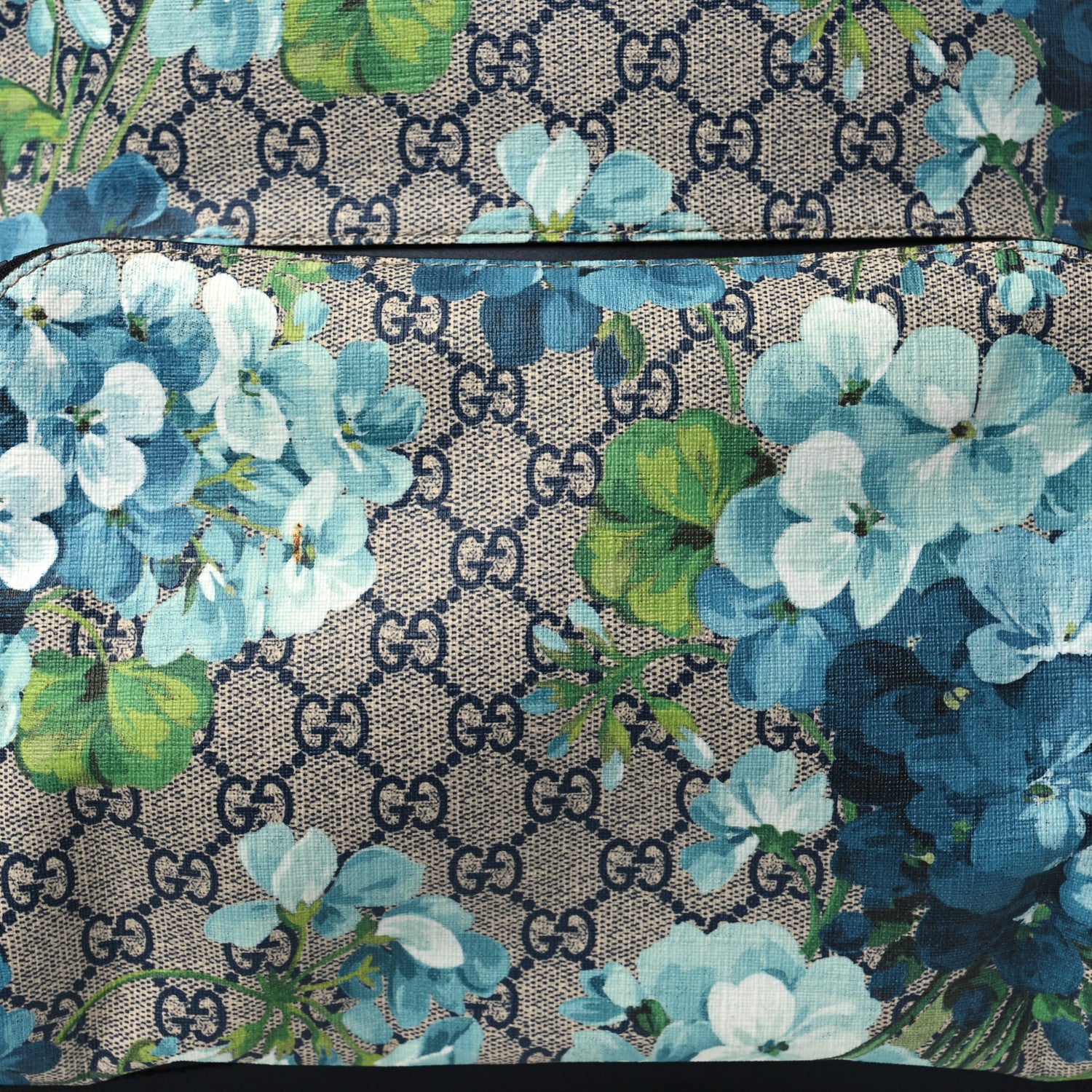 Gucci GG Supreme Monogram Blooms Medium Day Backpack Beige Blue Navy 8 of 11