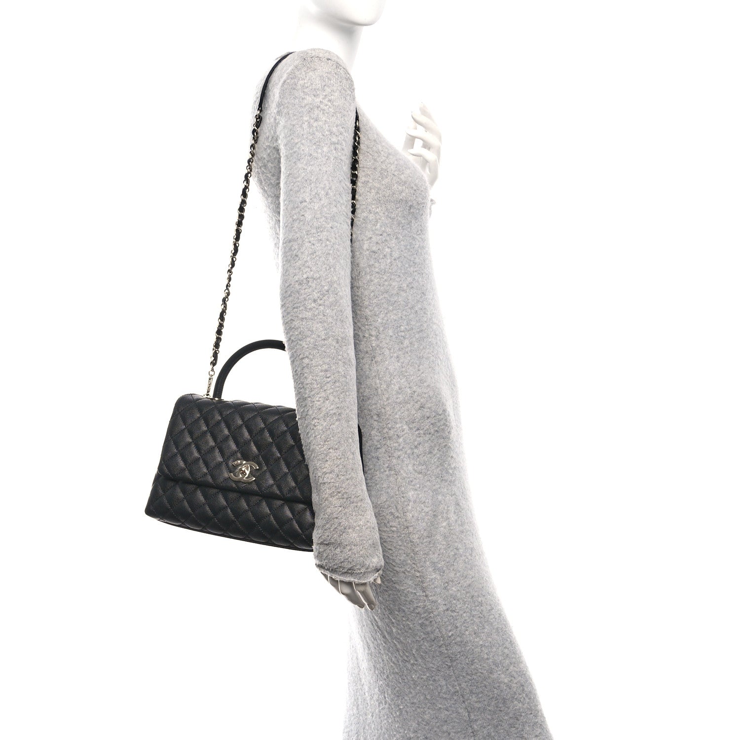 Chanel Caviar Quilted Small Coco Handle Flap Black 2 of 12