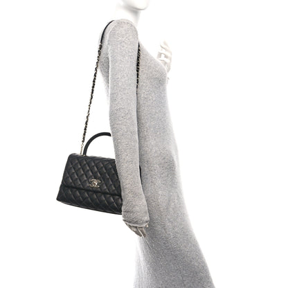 Chanel Caviar Quilted Small Coco Handle Flap Black 2 of 12