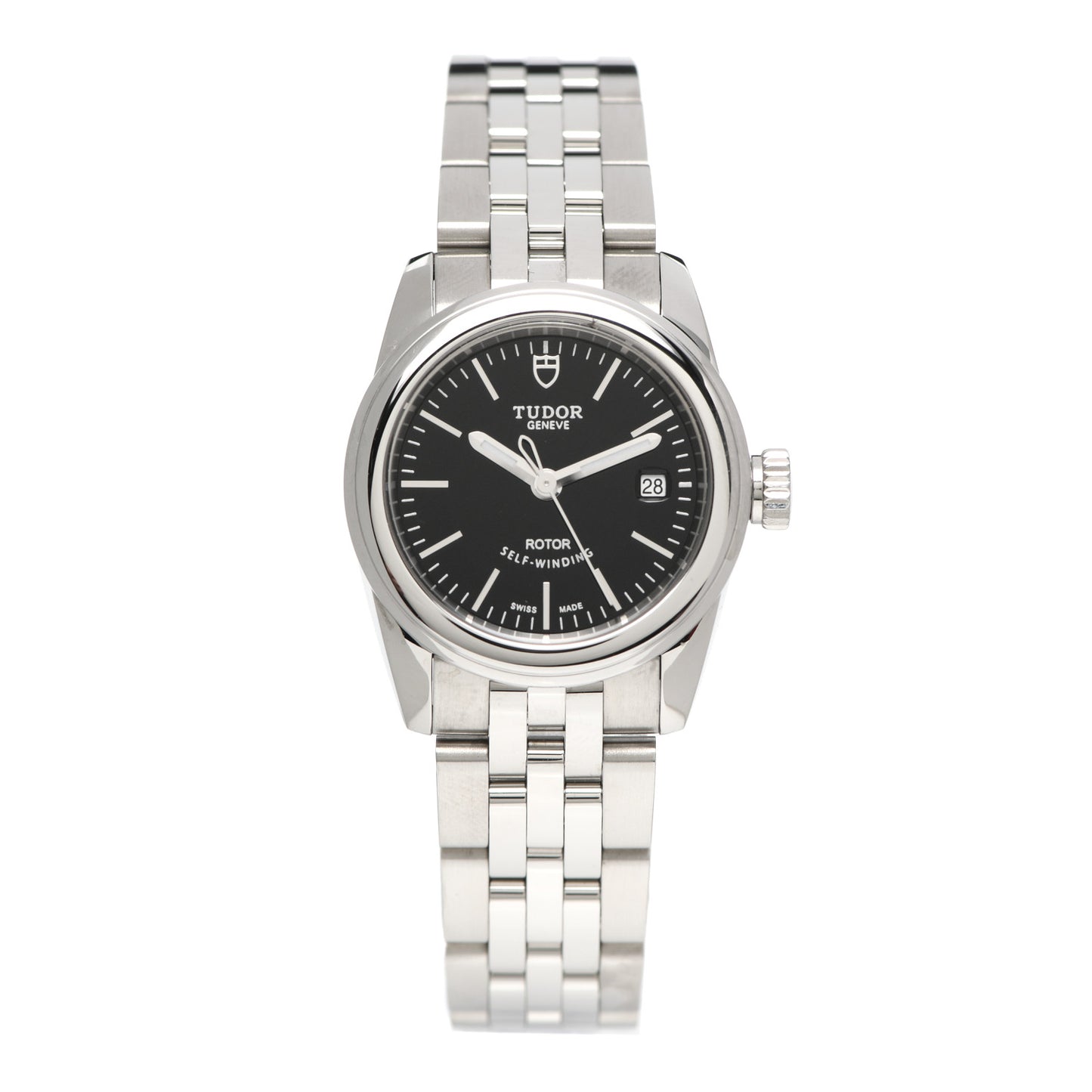 Stainless Steel 26mm Glamour Date Automatic Watch Black 51000