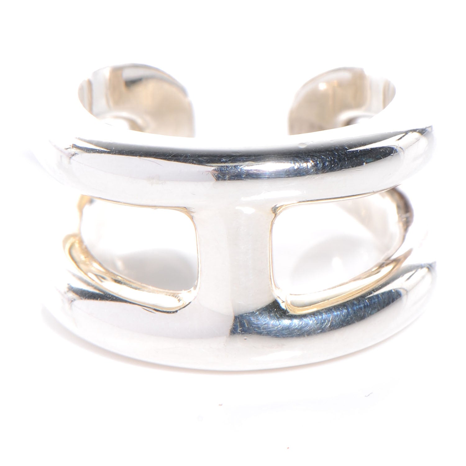 Hermes Sterling Silver Osmose Ring PM 56 7.5 1 of 6