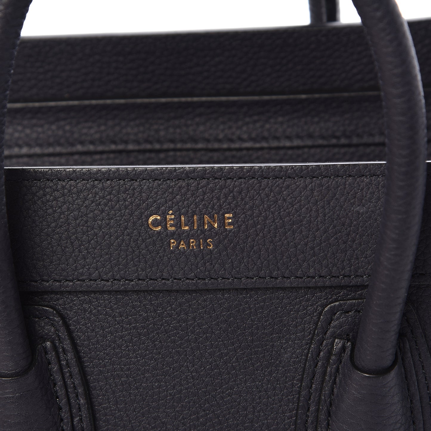 Drummed Calfskin Nano Luggage Navy Blue