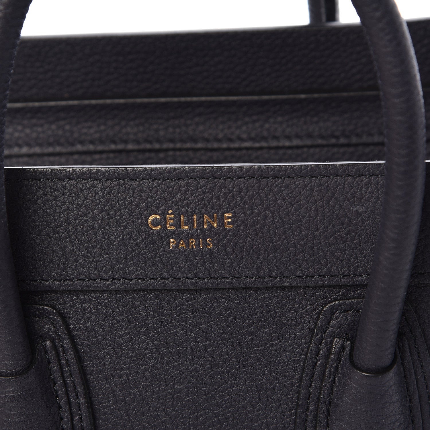 Celine Drummed Calfskin Nano Luggage Navy Blue 6 of 11
